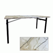 RestooTab - Table pliable Tambu 160x80cm marbre calcuta - blanc Bois manufacturé TB-TAMBU-16080M-MB.CALC