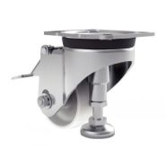 Roulette d'immobilisation pivotante, à platine avec pied fixe_0