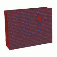 Sac papier Géométrique poignées cordelettes 37,3x11,8x27,5 cm - par 6