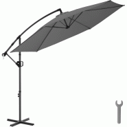 TecTake GmbH tectake Parasol à pied déporté Artemis, pivotant à 360°, 3,5 x 3,5 m  Gris - gris acier 406534_0