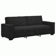 VidaXL Canapé à 3 places Noir 220x78x84 cm Velours Modèle AbriMini 67 - 8721158689443