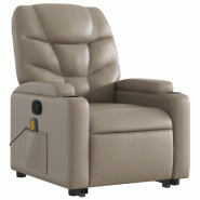 VidaXL Fauteuil inclinable de massage Cappuccino Similicuir Modèle Yervianor - 3204671