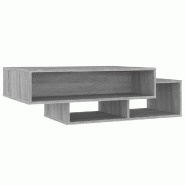 VidaXL Table basse Sonoma gris 105x55x32 cm Bois d'ingénierie Modèle Polaris Extensible Plus - 815982