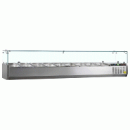 Vitrine à ingrédients réfrigérée avec pare-haleine - 9 x GN1/3 | Tefcold - GVC38-200