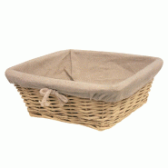 Banneton carré en osier naturel 25x25cm