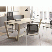 Bureau de direction Lorca en placage bois - 180/200 x 100 cm - Finitions blanc, chêne naturel ou wengé Bureau de direction Lorca en placage bois - 180/200 x 100 cm - Finitions blanc, chêne naturel ou wengé