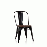 Chaise VANTAGGIO COMFORT W Métal noir / Assise bois foncé hjh OFFICE - noir métal 645045