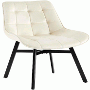 CLP Chaise de Salle à Manger Colby Crème/Velours - beige textile 322178