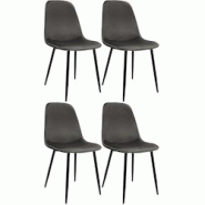 CLP Chaise de salle à manger Maryam Anthracite/Velours - gris textile 327431 CLP Chaise de salle à manger Maryam Anthracite/Velours - gris textile 327431