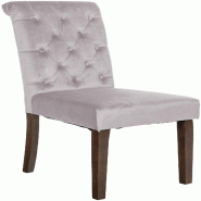 Décoshop26 - Chaise de salle à manger x1 élégance capitonnée et confort en velours gris cadre en bois marron foncé 10_0007208 - marron Bois mass