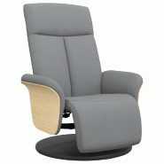 Fauteuil inclinable avec repose-pieds gris clair tissu Modèle Ierdelora - 356521