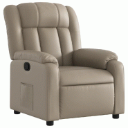 Fauteuil inclinable Cappuccino Similicuir Modèle Oermelia - 373566