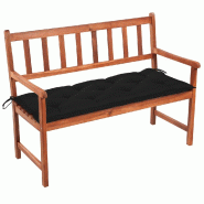 Helloshop26 - Banc de jardin meuble de patio d'extérieur terrasse avec coussin 120 x 58 x 90 cm bois d'acacia massif 02_0011378 - Bois massif 3000623