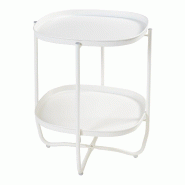 Helloshop26 - Table basse console d'appoint avec plateaux amovibles 58 x 46 x 46 cm acier blanc 03_0010769 - 3000225399283