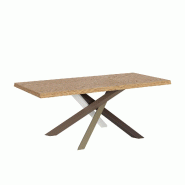 Itamoby Table Extensible 90X200/300 Cm Versalux Pieds Chêne Écorcé 4/C - marron Bois manufacturé 8050598908525