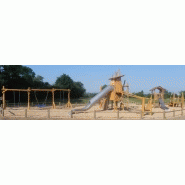 Structure de jeux en poteaux de robinier - Très durable et adaptée à l'extérieur - Conforme EN 1176_1