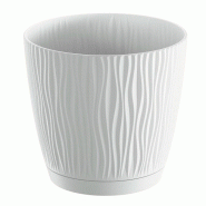 Prosperplast - Pot SANDY P 2,3 L - 16,8x16,8x15,7 cm, coloris Blanc - blanc plastique polypropylène ZA3938