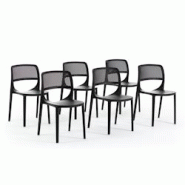 RATTATAN Set de 6 chaises en résine renforcée de fibre de verre, design classique, empilables pour extérieur, jardin, bar, restaurant, cuisine – RATTATAN Set de 6 chaises en résine renforcée de fibre de verre, design classique, empilables pour extérieur, jardin, bar, restaurant, cuisine –
