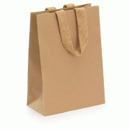 Sac kraft luxe naturel à poignées papier 19 x 27 x 10 cm par 15
