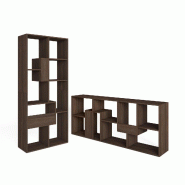 SKRAUT HOME Étagère Bibliothèque, 162x67x31cm, Salon, Bureau, Chêne foncé - marron Bois manufacturé 609_9