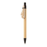 Stylo à bille en papier recyclé - Clip en bois personnalisable - Encre bleue Stylo à bille en papier recyclé - Clip en bois personnalisable - Encre bleue