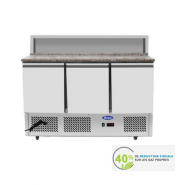 Table de préparation pizza saladette - ESL3858GR - Acier inoxydable - Plan de travail en granit_0