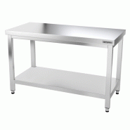 Tables Inox centrales Premium avec Etagère - P 600 mm | Ggm - 1000