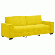 VidaXL Canapé à 3 places Jaune 220x78x84 cm Velours Modèle AbriPro 68 - 4105036
