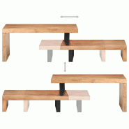 VidaXL Ensemble de 2 tables basses Bois d'acacia massif Modèle Apex Soleil - 320394XL