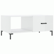 VidaXL Table basse Blanc brillant 90x50x40 cm Bois d'ingénierie Modèle Jardin Équinoxe - 829214