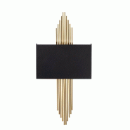 WellHome - Applique murale Baikal en métal noir et or 10 x 22 x 75 cm - métal WH3236