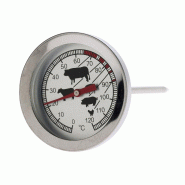 WellHome - Thermomètre à viande en acier inoxydable résistant jusqu’à 300 °C – indicateur de température jusqu’à 120 °C - gris aluminium WH15497