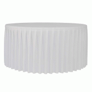 Zown Housse plissée pour table ronde Planet180 – Blanc - blanc polyester SPTTP-00153