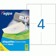 Agipa 100805 Lot de 2000 Etiquettes multi usage coins droits Pose-Express 105 x 148,5 mm Blanc - 3270241008050