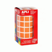 Apli 2832 gommettes carrées, 15x15 mm, en rouleau, coloris orange - 8410782124795