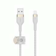 Câble usb BELKIN caa010bt1mwh, 1 m, usb a vers usb c/lightning, blanc - blanc caa010bt1mwh