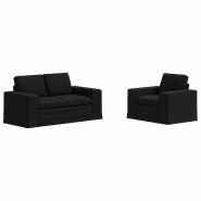 Canapé 2 pcs Noir 182 x 80 x 82 cm tissu Modèle Apex Moderne Plus - Matériau naturel 8721364373891