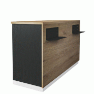 Comptoir Minimaliste DP finition chêne clair et noir L172xP58xH100cm