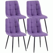 Décoshop26 - Lot de 4 chaises de salle à manger en tissu violet pieds métal noir design moderne et confortable CDS10414 - noir 3002483732697 Décoshop26 - Lot de 4 chaises de salle à manger en tissu violet pieds métal noir design moderne et confortable CDS10414 - noir 3002483732697