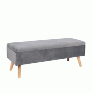 Helloshop26 - Banquette coffre multifonctionnelle 40 x 110 x 40 cm avec rangement assise rembourrée style contemporain en MDF gris 13_0017448 - gris