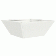 Helloshop26 - Cache-pot de jardin moderne trapézoïdal 40 x 40 x 15 cm en acier laminé à froid blanc 02_0052370 - blanc métal 3000237380385