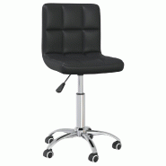 Helloshop26 - Chaise fauteuil siège de bureau informatique étude pivotante similicuir noir 02_0024053 - noir acier 3000214659985