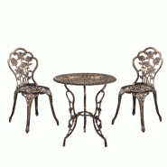 Helloshop26 - Set de bistro kit de bistro ensemble de table et de chaises de jardin fonte bronze brillant 03_0003736 - 3000445199786