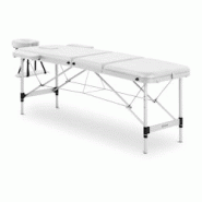 Helloshop26 - Table de massage cadre aluminium revêtement PVC pliante blanche 14_0003637 - 3000234108982 Helloshop26 - Table de massage cadre aluminium revêtement PVC pliante blanche 14_0003637 - 3000234108982