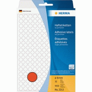HERMA 5632 pastilles adhésives coloris rouge, Ø 8 mm (32 feuilles 11x17 / cdt) - 2212