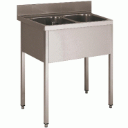 ITALCONCEPT L2G Plonge Inox Soudee, 2 Bacs 850mm x 1400mm x 600 mm - 3616350006967