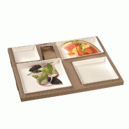 Kit plateau repas Polaris carton naturel 4 assiettes 36x29x6,3cm - par 25
