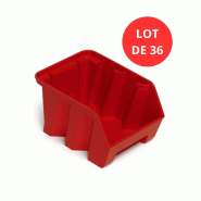 Lot de 36 bacs duetto 3,8 litres plastique rouge Lot de 36 bacs duetto 3,8 litres plastique rouge