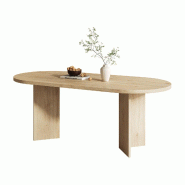 Merax Table à manger 160x80 cm, pour 4-6 personnes, coloris chêne, coins arrondis, plateau 18 mm - Bois manufacturé N634P482286E Merax Table à manger 160x80 cm, pour 4-6 personnes, coloris chêne, coins arrondis, plateau 18 mm - Bois manufacturé N634P482286E