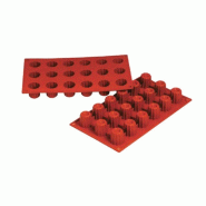 Moule à cannelés Ø3,5x3,5cm silicone rouge 17,5x30cm